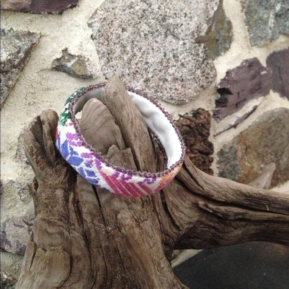 Embroidered bangle